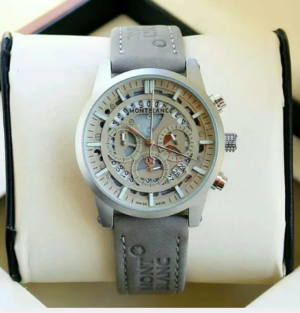 Grey Color Chronograph Leather Men's Watch For Formal & Casual Use M1122