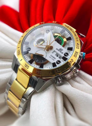 Casio Edifice Chronograph Men's Watch Silver Gold Metal Watch For Man EFR 540 GS