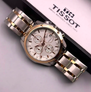 Tissot Chronograph Dual Tone Men's Watch for Man Silver Rose Gold - Gift TS-860SG