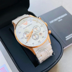 White Chronograph Analog White Dial Men's Watch AR-5919