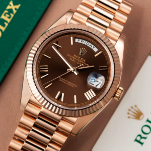 Brown Color Watch Oyster Perpetual Day-Date Brown Dial Men's Watch