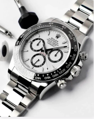 Cosmograph Date White Dial Silver Strap PVD Watch Gift Top Quality 126612-LN