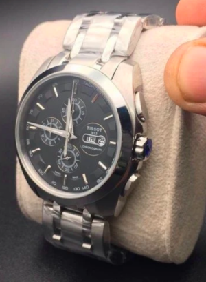 Tissot Silver Black Chronograph Men's Watch TS-2183
