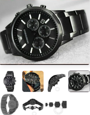 EA Chronograph Analog Black Dial Men's Watch AR2453