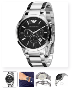 Chronograph Analog Black Dial Men's Watch AR2434