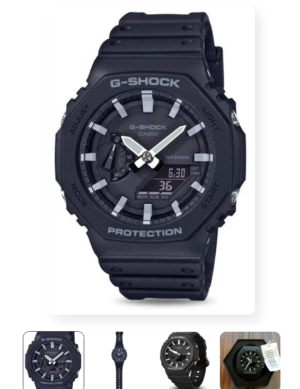 Casio G-Shock Analog Digital Black Color Belt Men's Watch For Man With Black Dial Gift Watch GA-2100-1ADR