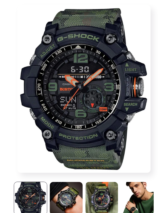 Casio G-shock Mudmaster BURTON Analog-Digital Black Dial Men's Watch-GG-1000BTN Gshock